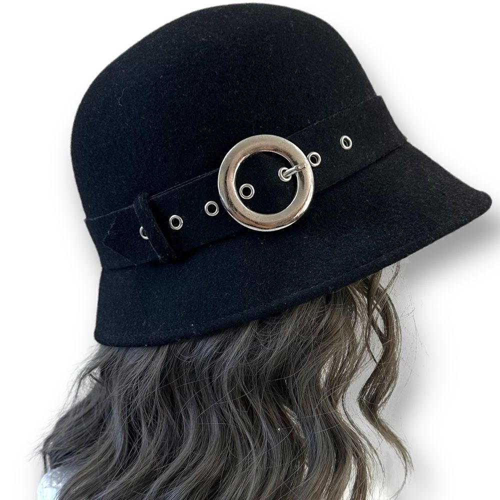 Arlin black wool bucket hat